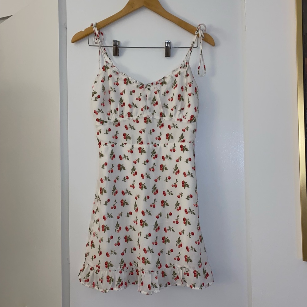 Abercrombie Slim Waist Cherry Print Mini Dress